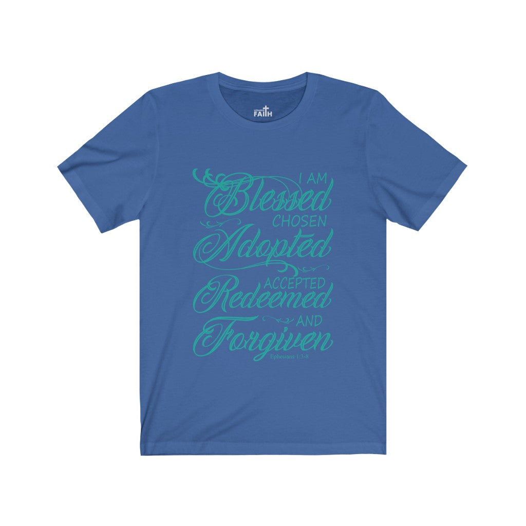 "Iam Blessed" – Short Sleeve Jersey Tee - Up Raised Faith