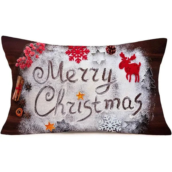Christmas Linen Pillow Cover