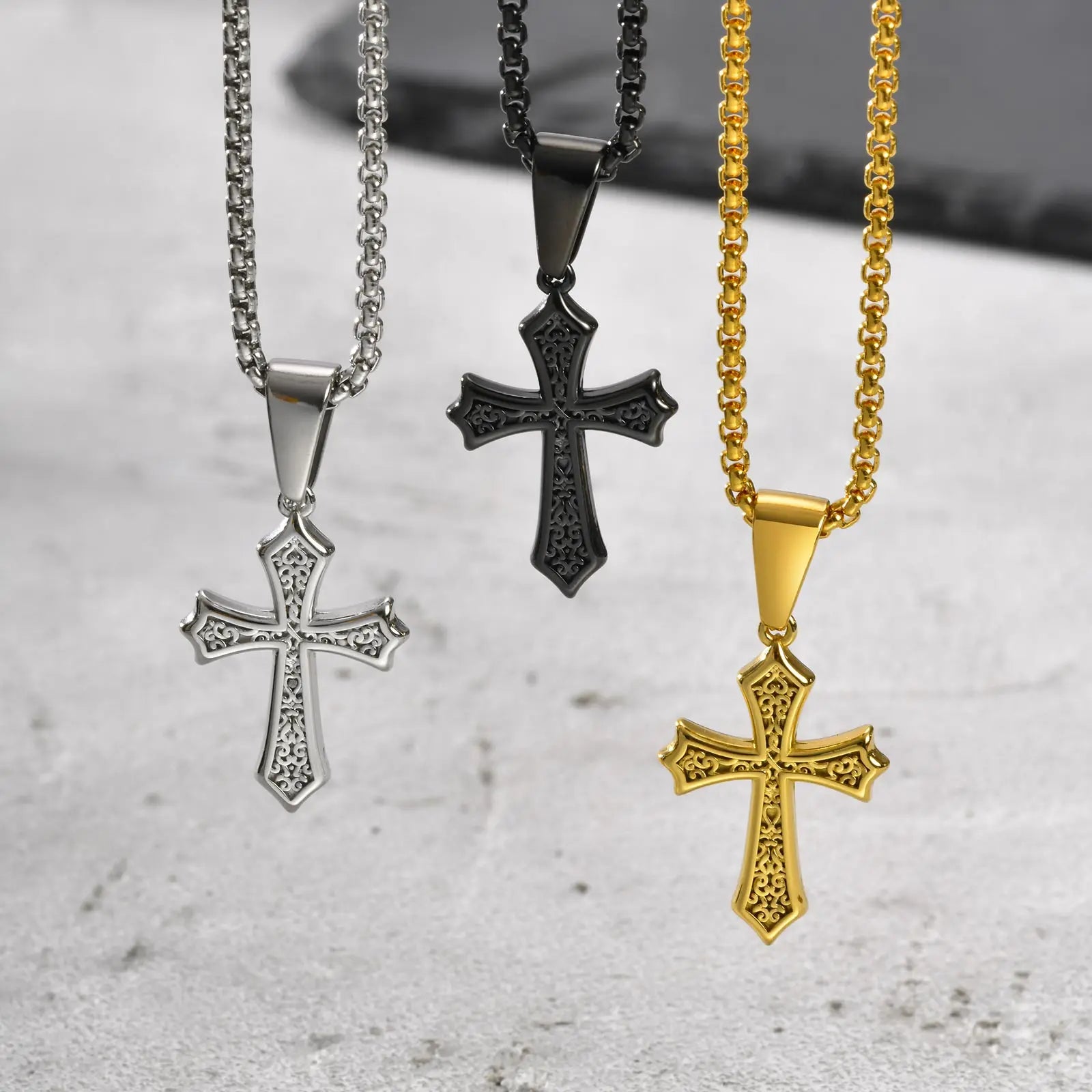 Stainless Steel Cross Pendant Necklace