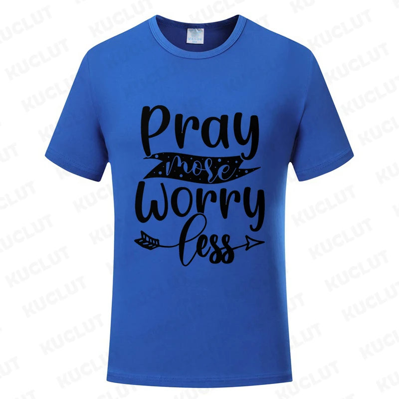 Pray More Worry Less Men’s Christian Tee