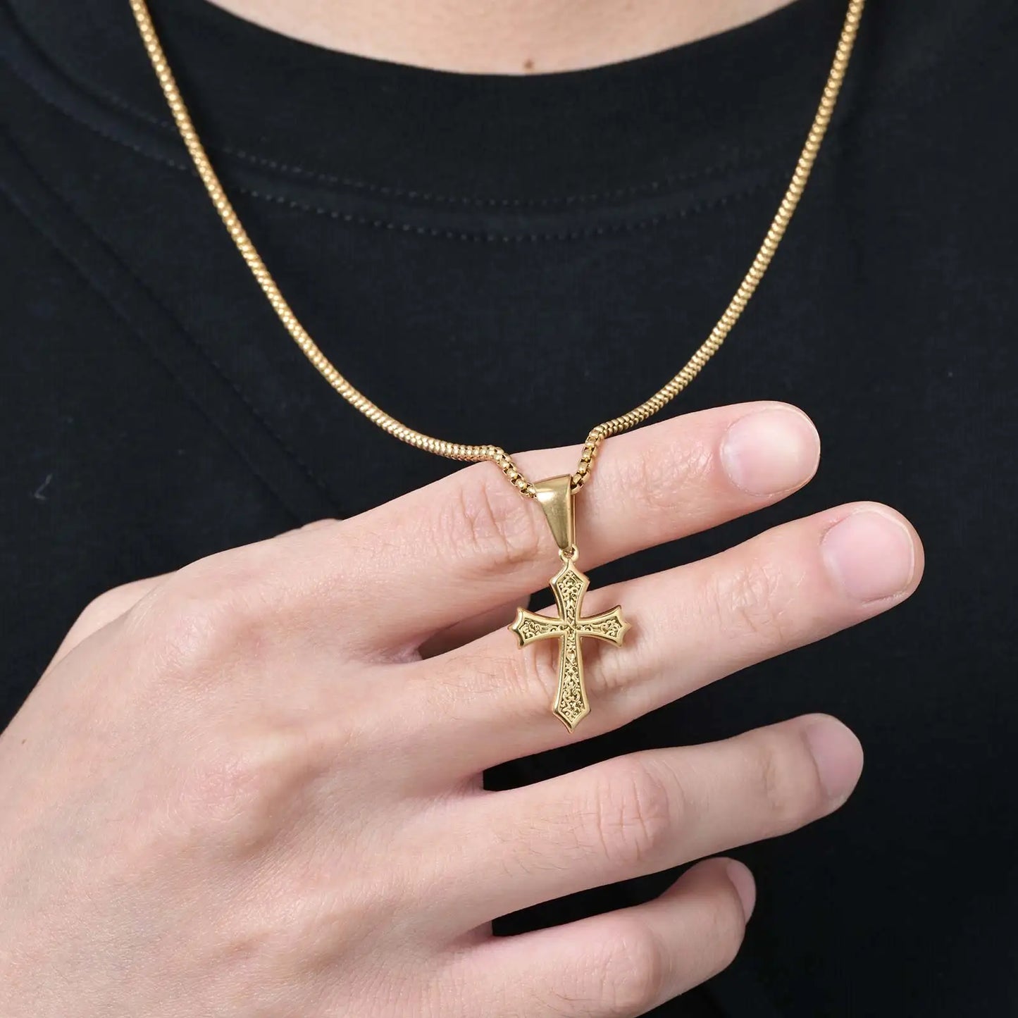 Stainless Steel Cross Pendant Necklace