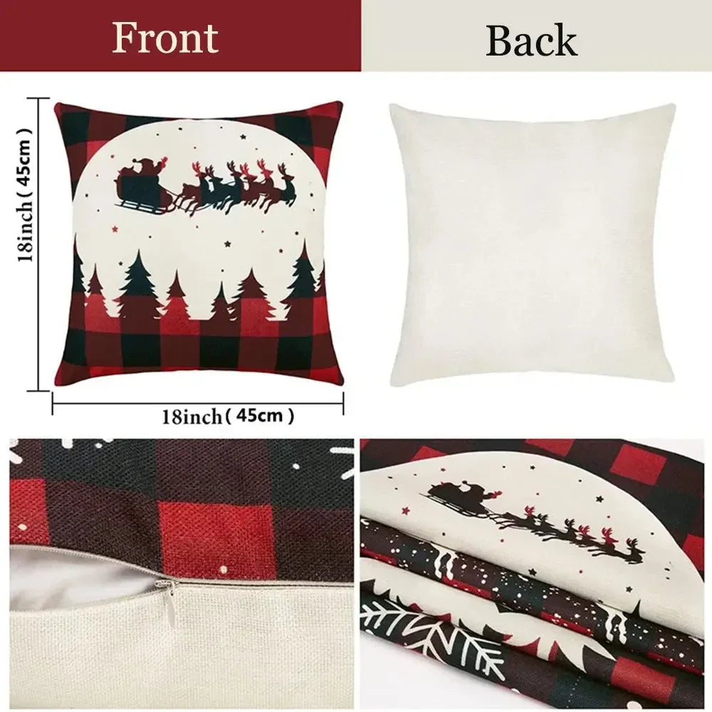 Christmas Linen Pillow Cover