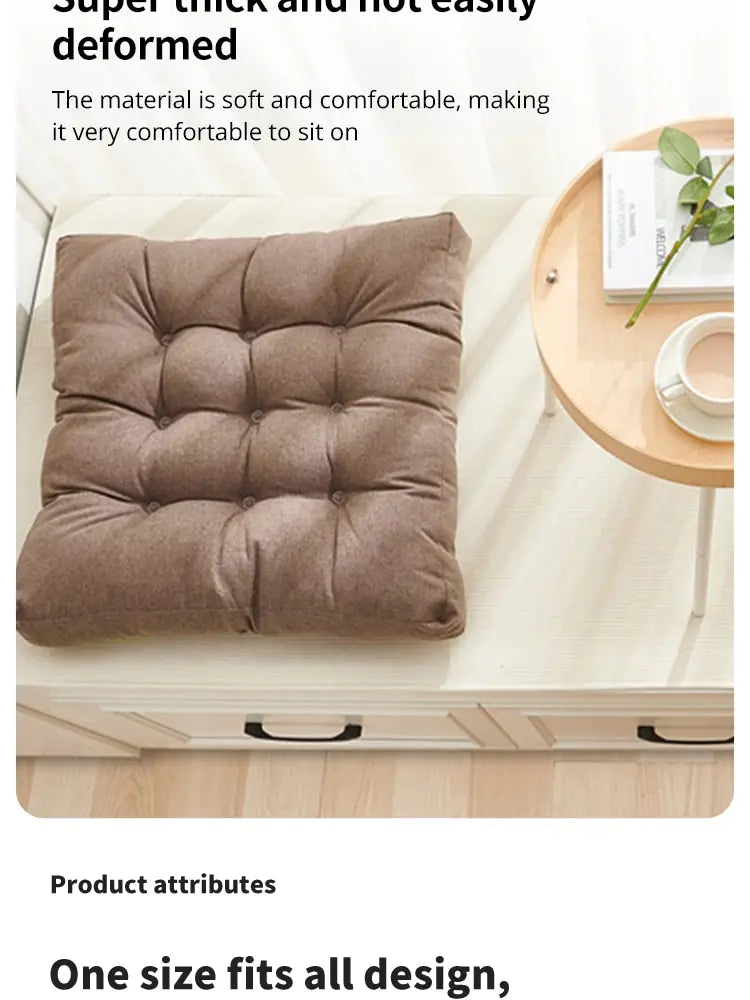Linen Square Chair Cushion Pad