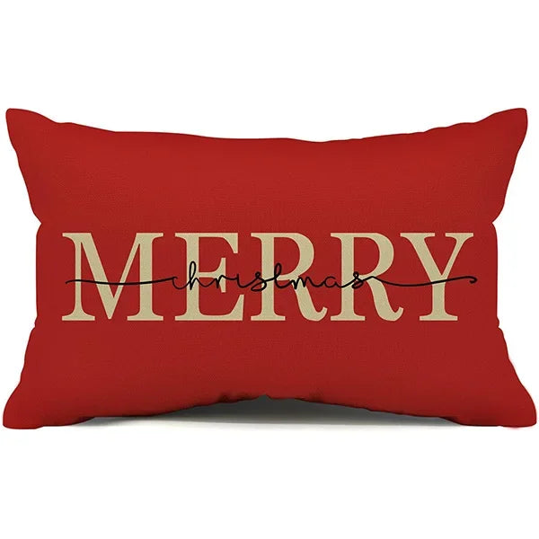Christmas Linen Pillow Cover