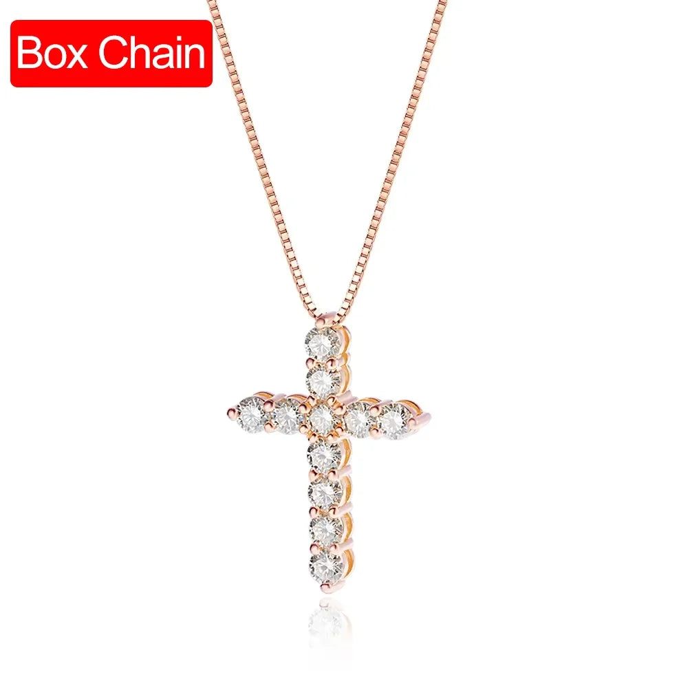 Moissanite Cross Pendant Necklace