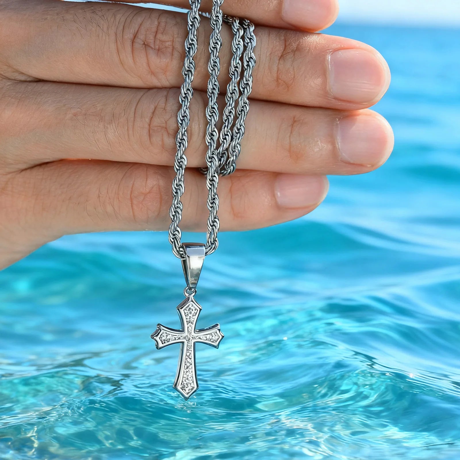 Stainless Steel Cross Pendant Necklace