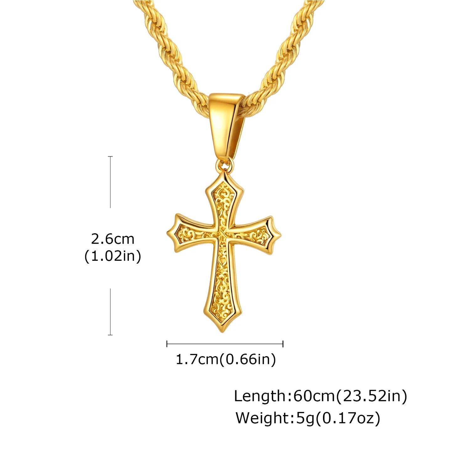 Stainless Steel Cross Pendant Necklace