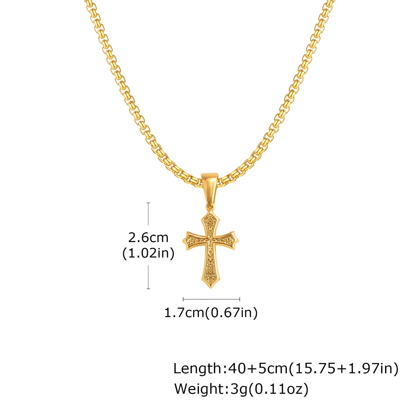 Stainless Steel Cross Pendant Necklace