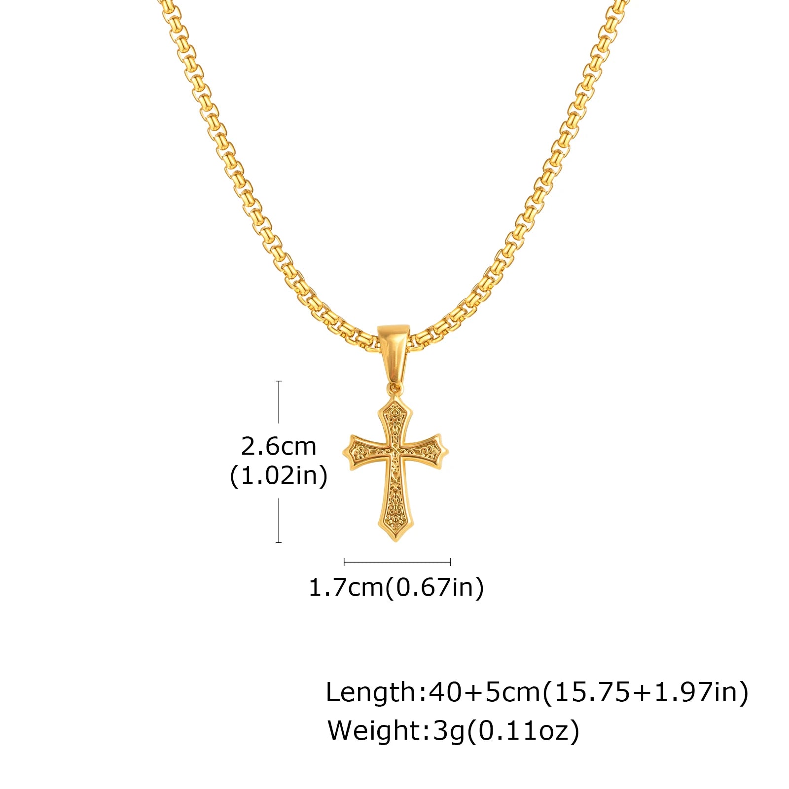 Stainless Steel Cross Pendant Necklace
