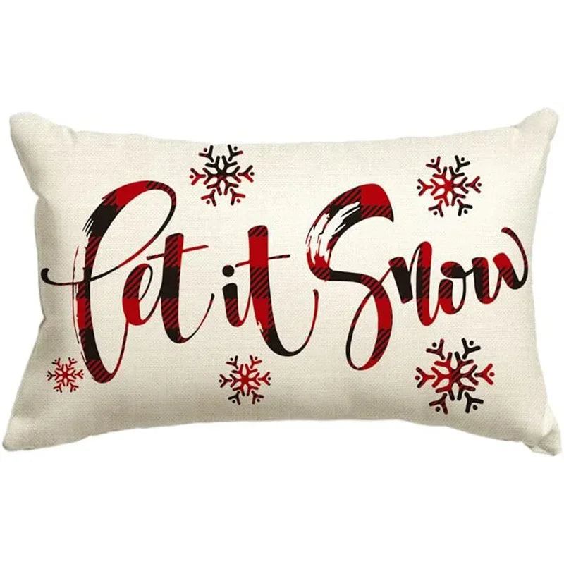 Christmas Linen Pillow Cover