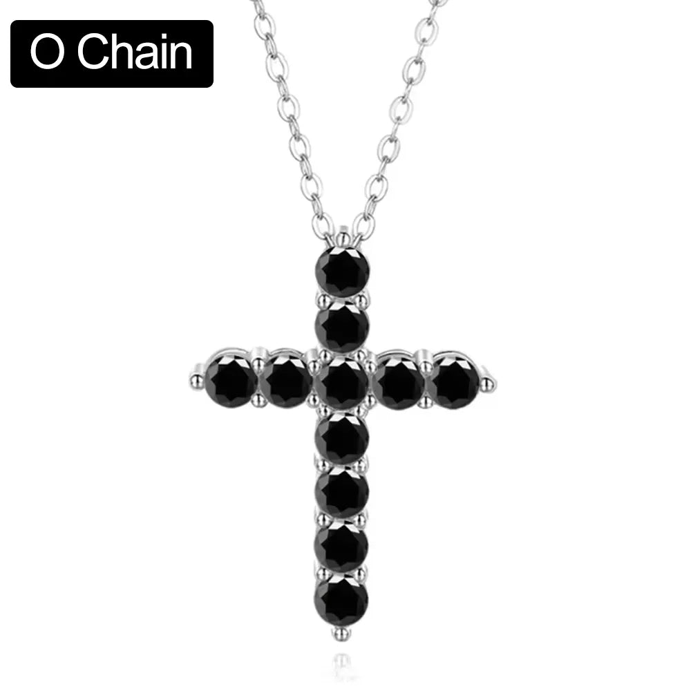 Moissanite Cross Pendant Necklace