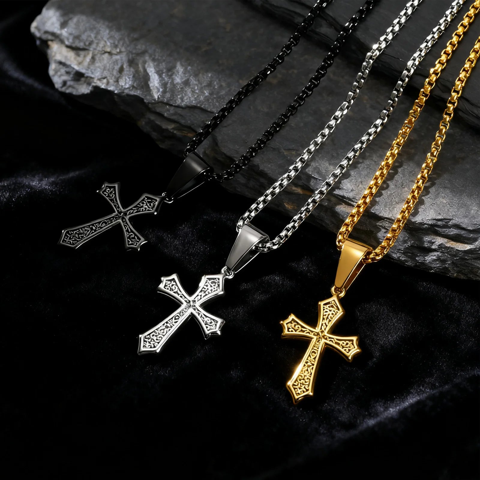 Stainless Steel Cross Pendant Necklace