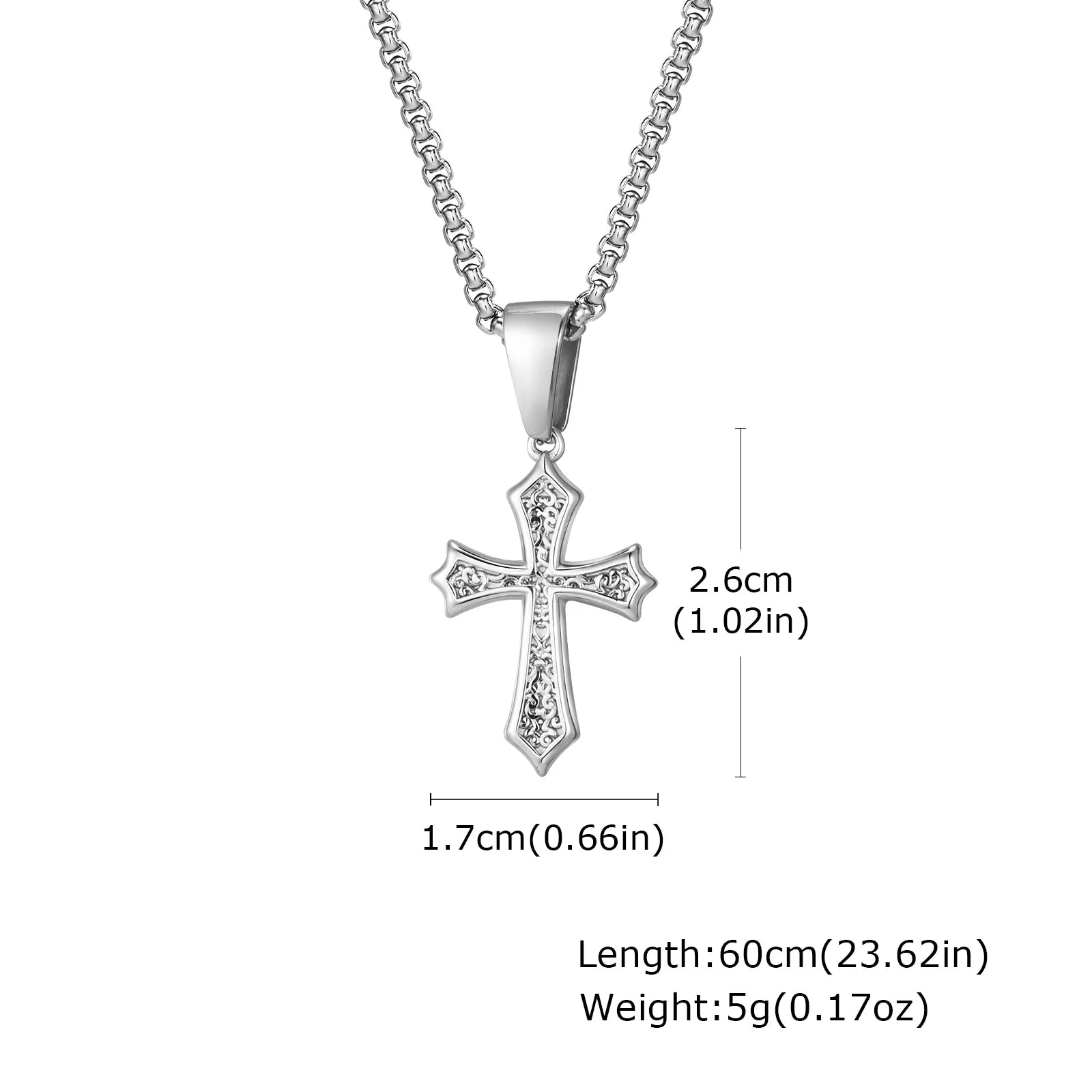 Stainless Steel Cross Pendant Necklace