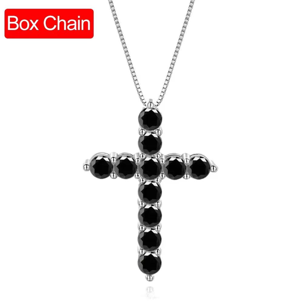 Moissanite Cross Pendant Necklace