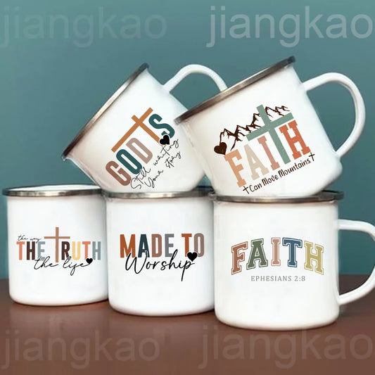 Christian Psalm Enamel Camping Mug