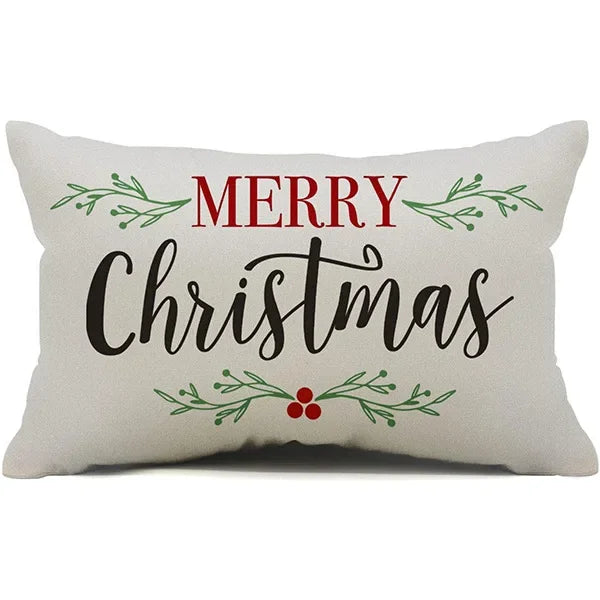 Christmas Linen Pillow Cover