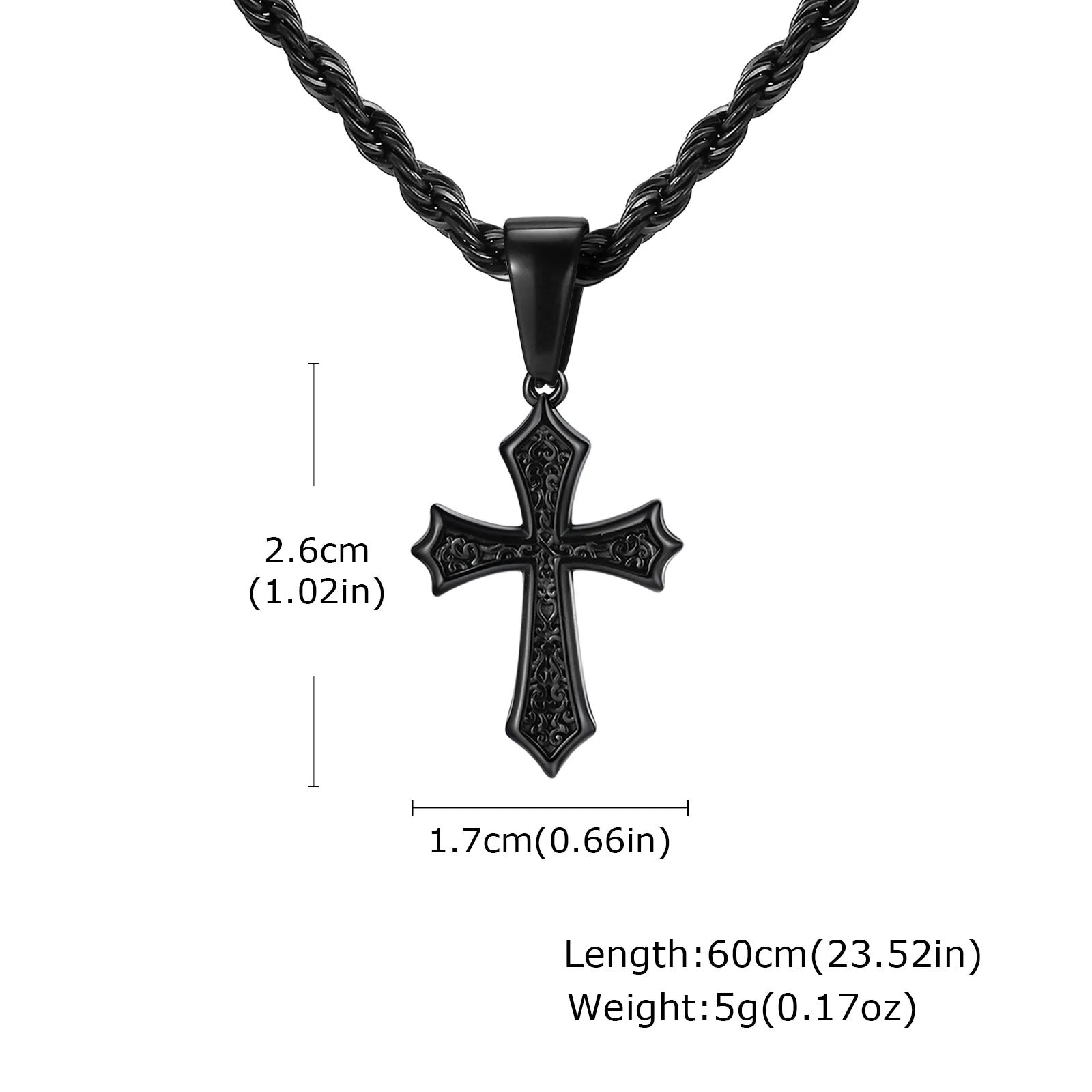 Stainless Steel Cross Pendant Necklace