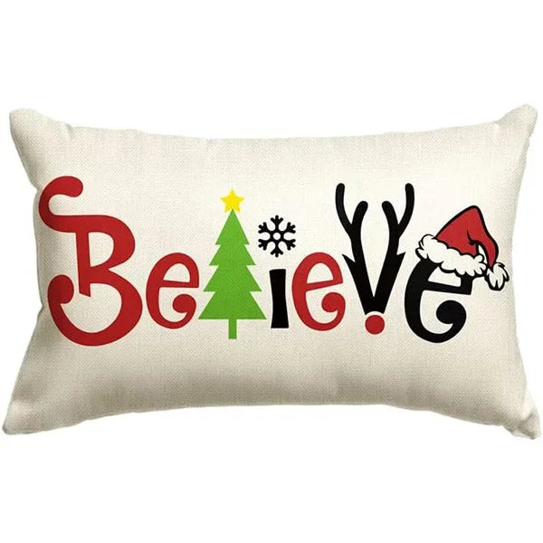 Christmas Linen Pillow Cover