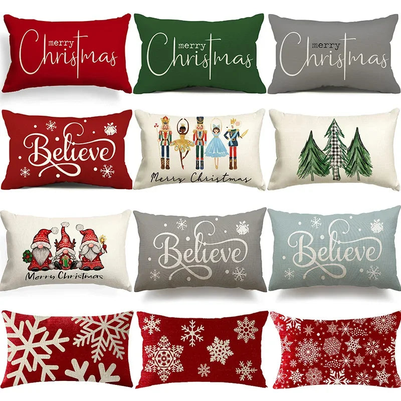 Christmas Linen Pillow Cover