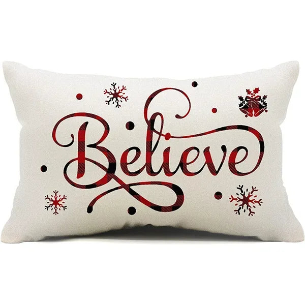 Christmas Linen Pillow Cover