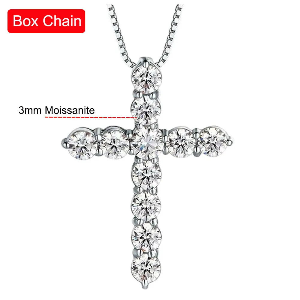 Moissanite Cross Pendant Necklace