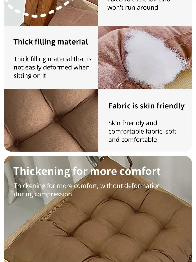 Linen Square Chair Cushion Pad