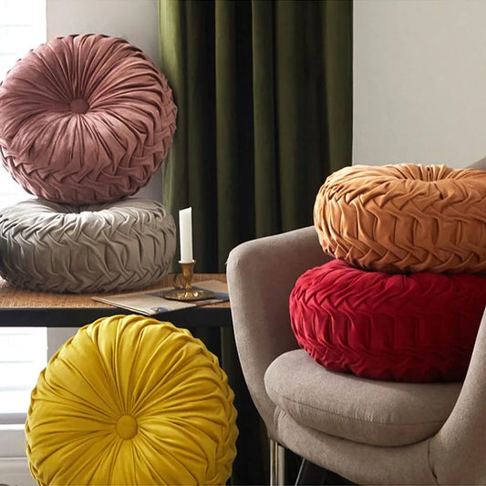 Dutch Velvet Pleated Lumbar Cushion