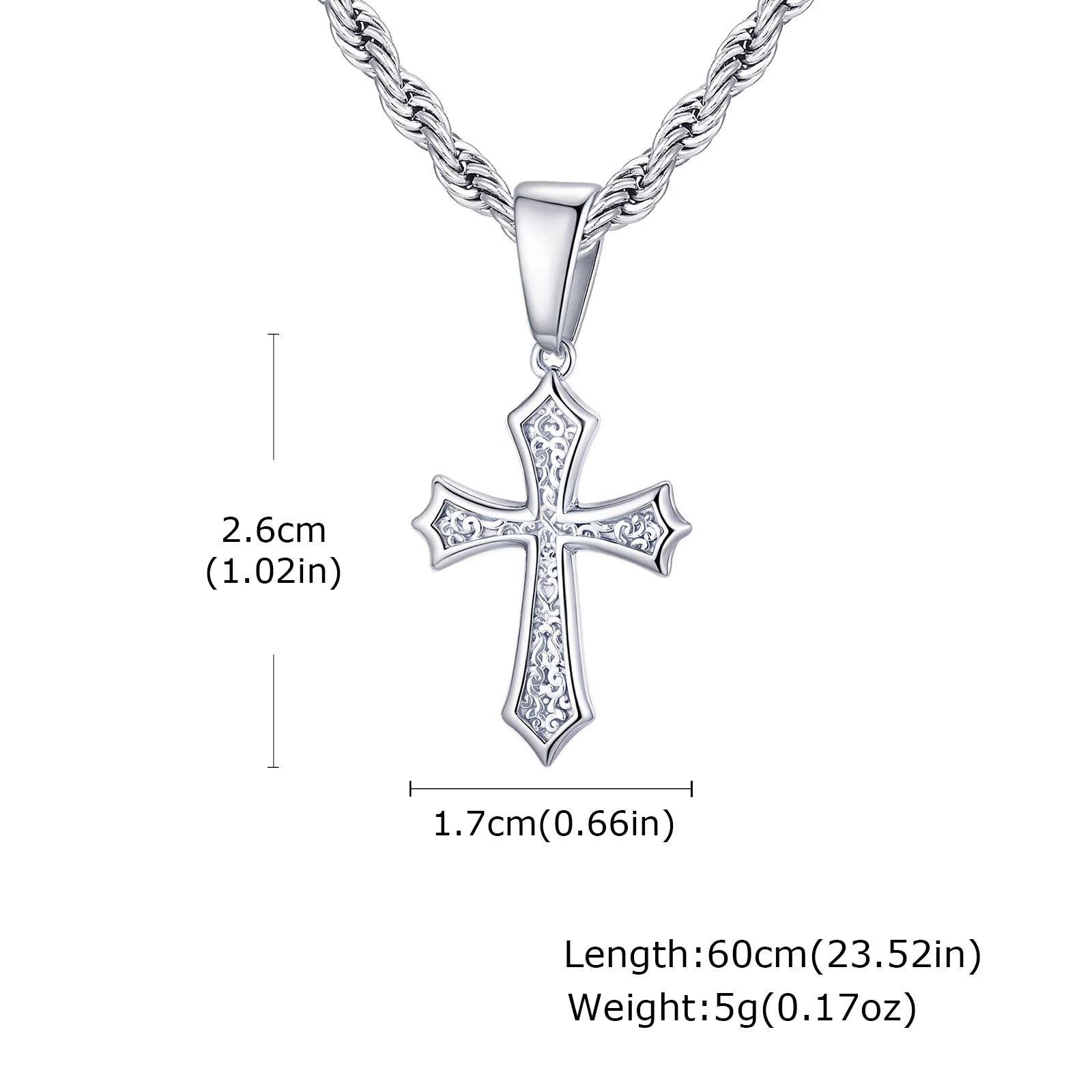Stainless Steel Cross Pendant Necklace