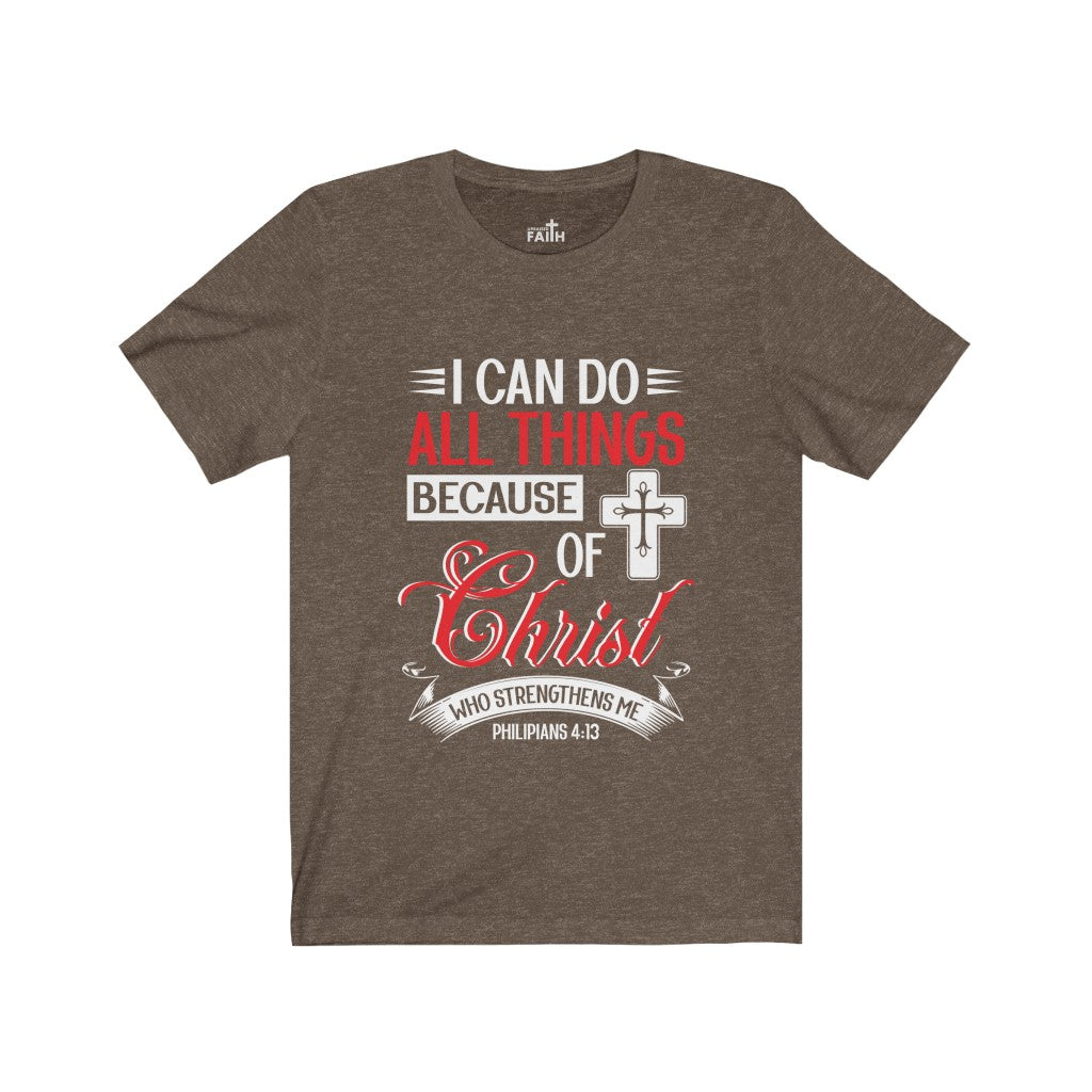 "I can do all things..." – Short Sleeve Jersey Tee - Up Raised Faith