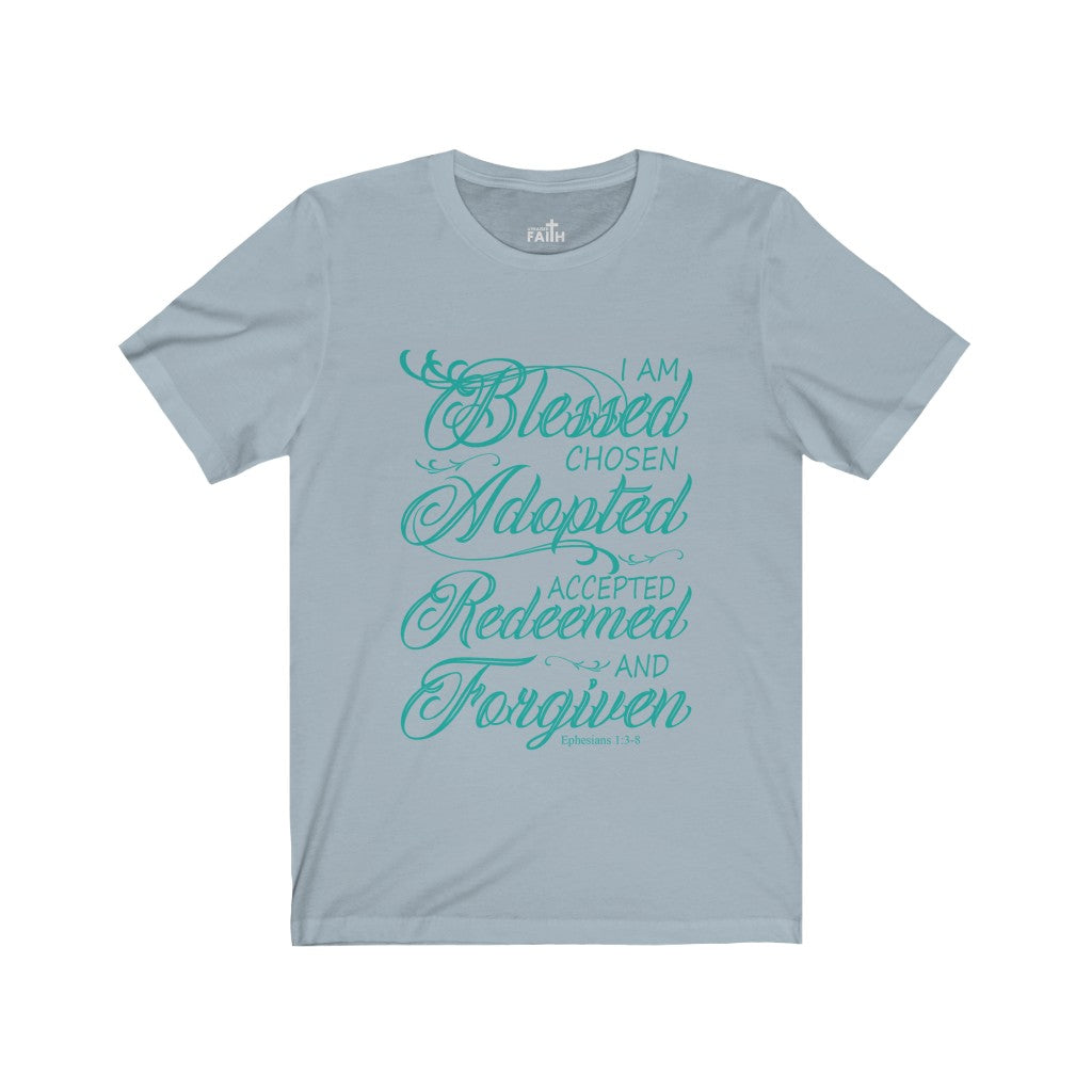 "Iam Blessed" – Short Sleeve Jersey Tee - Up Raised Faith