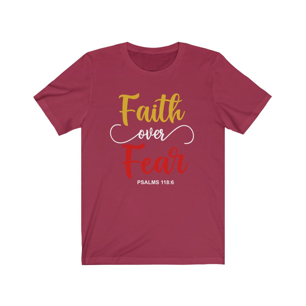 "faith over fear" WOMEN Short Sleeve Tee - Up Raised Faith