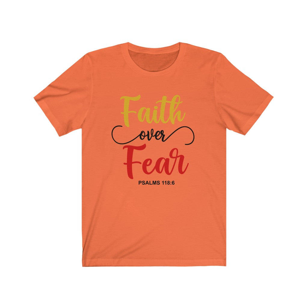 "faith over fear "WOMEN Short Sleeve Tee - Up Raised Faith
