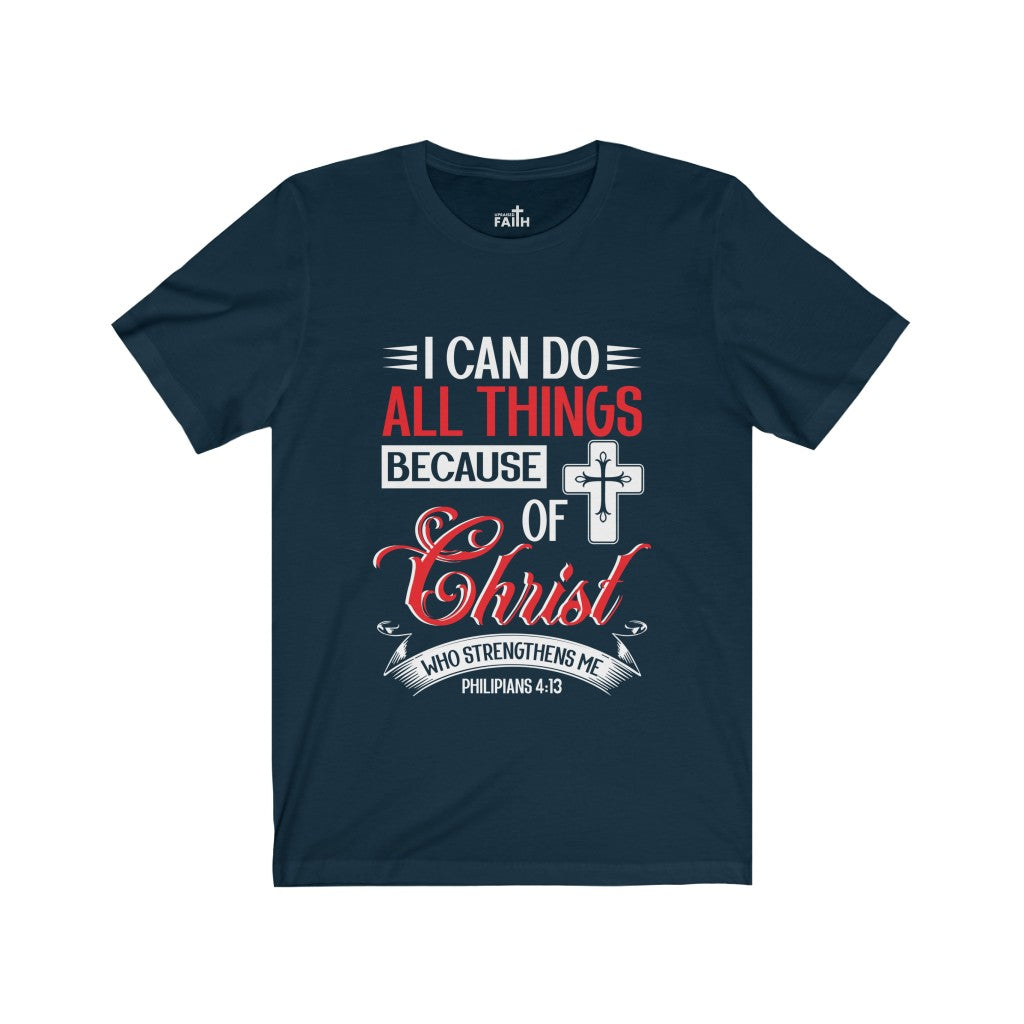 "I can do all things..." – Short Sleeve Jersey Tee - Up Raised Faith