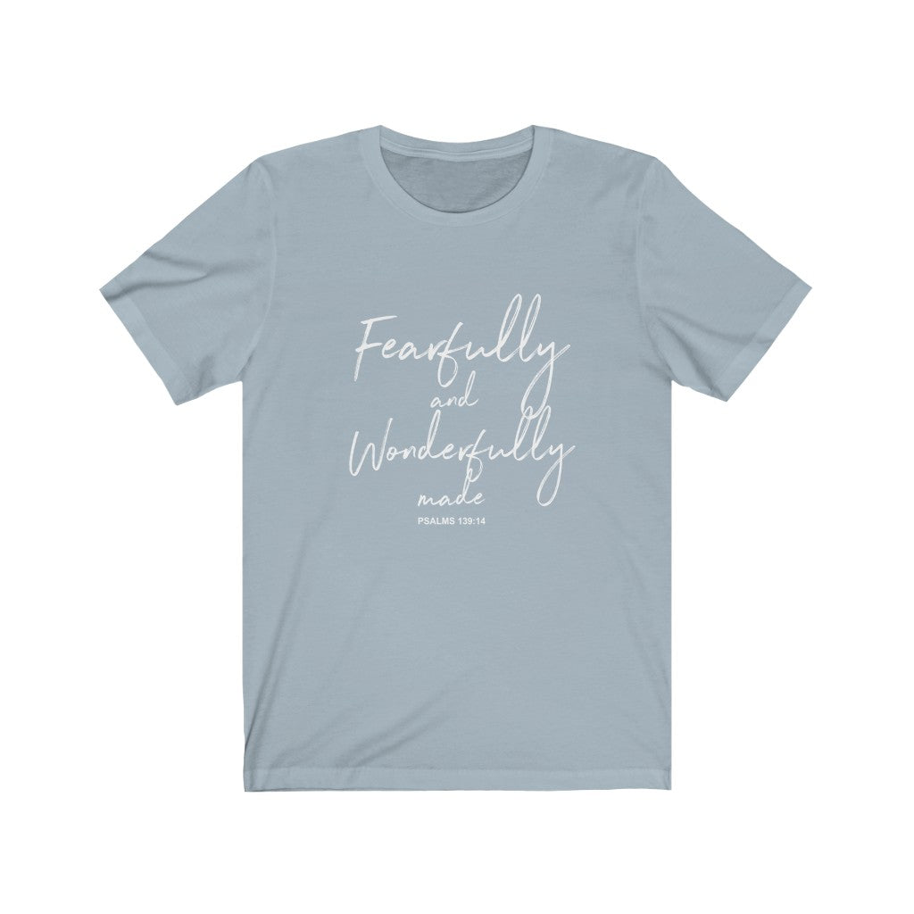 "Fearfully & Wonderfully" - Women's Short Sleeve Jersey Tee - Up Raised Faith