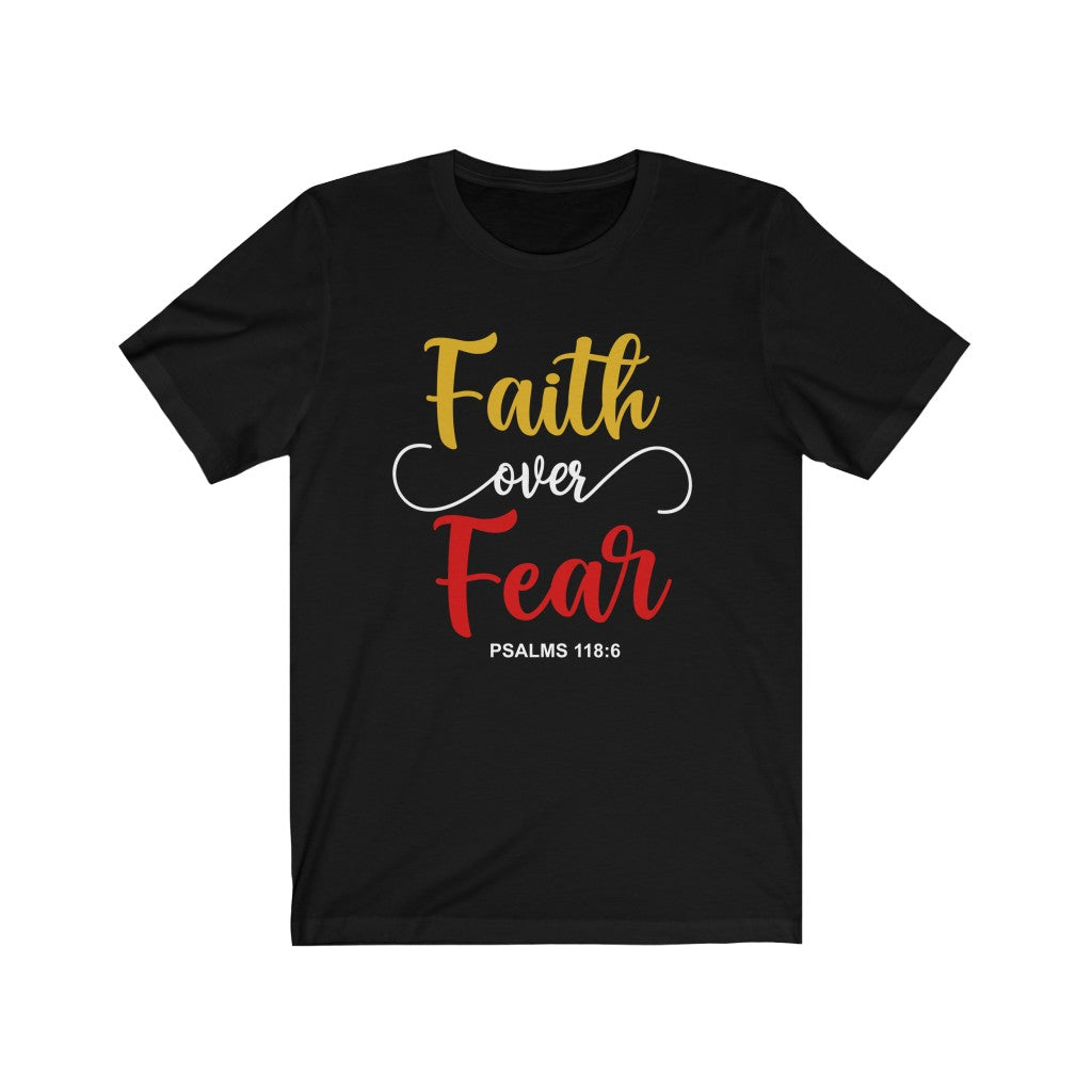 "faith over fear" WOMEN Short Sleeve Tee - Up Raised Faith