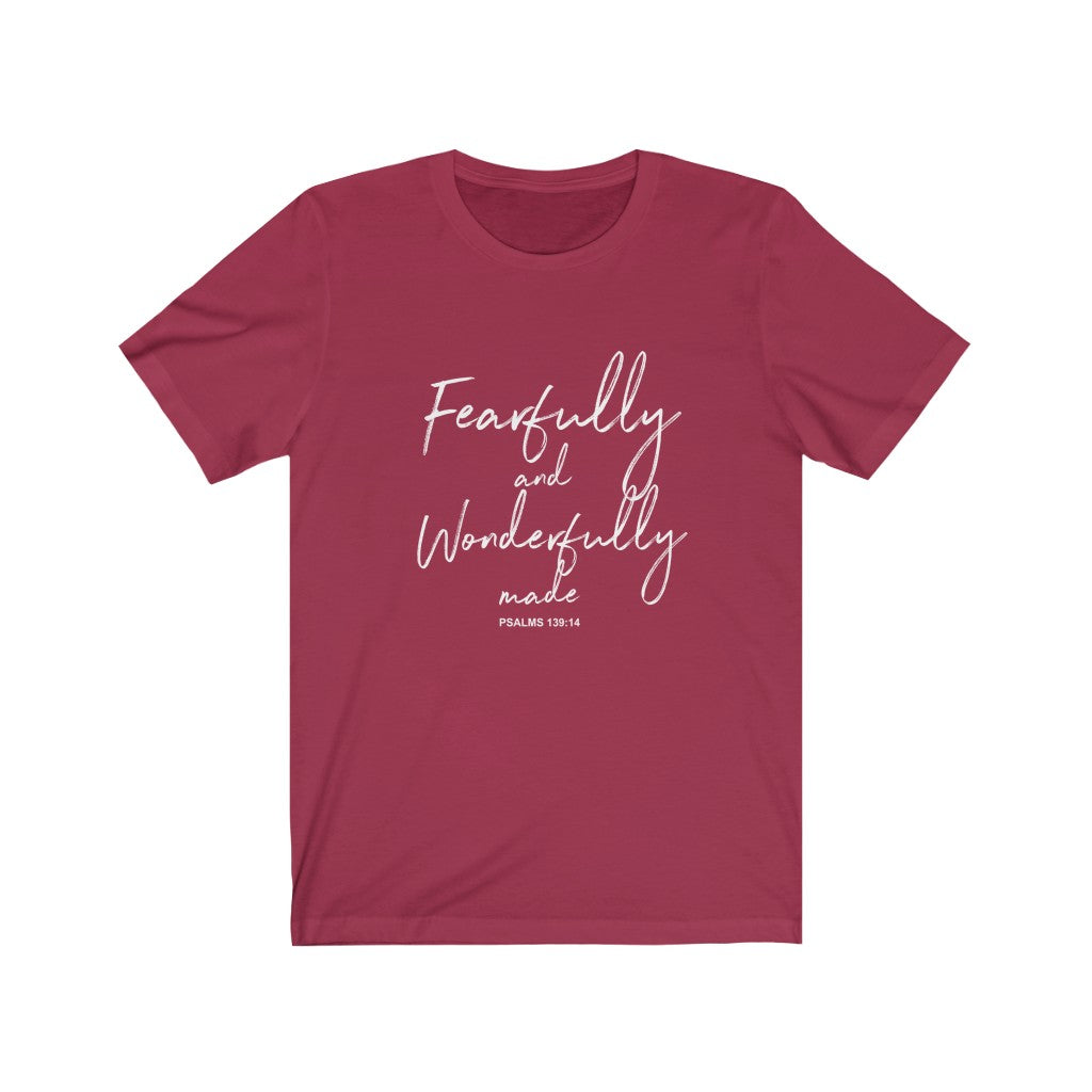 "Fearfully & Wonderfully" - Women's Short Sleeve Jersey Tee - Up Raised Faith