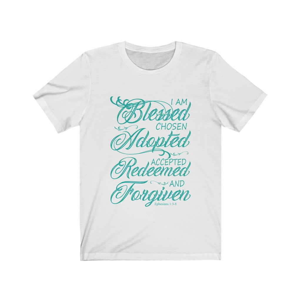 "Iam Blessed" – Short Sleeve Jersey Tee - Up Raised Faith