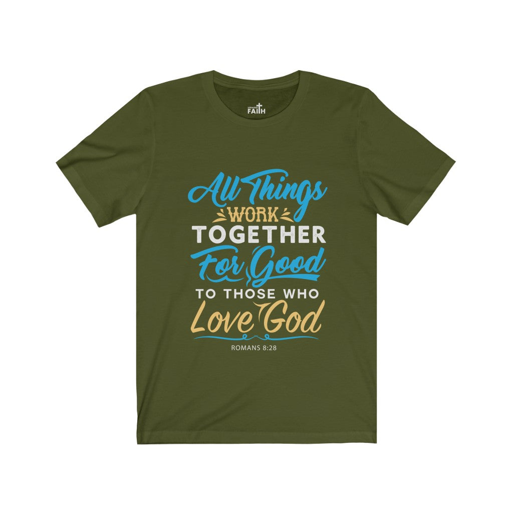 "All Things Work Together" – Short Sleeve Jersey Tee - Up Raised Faith