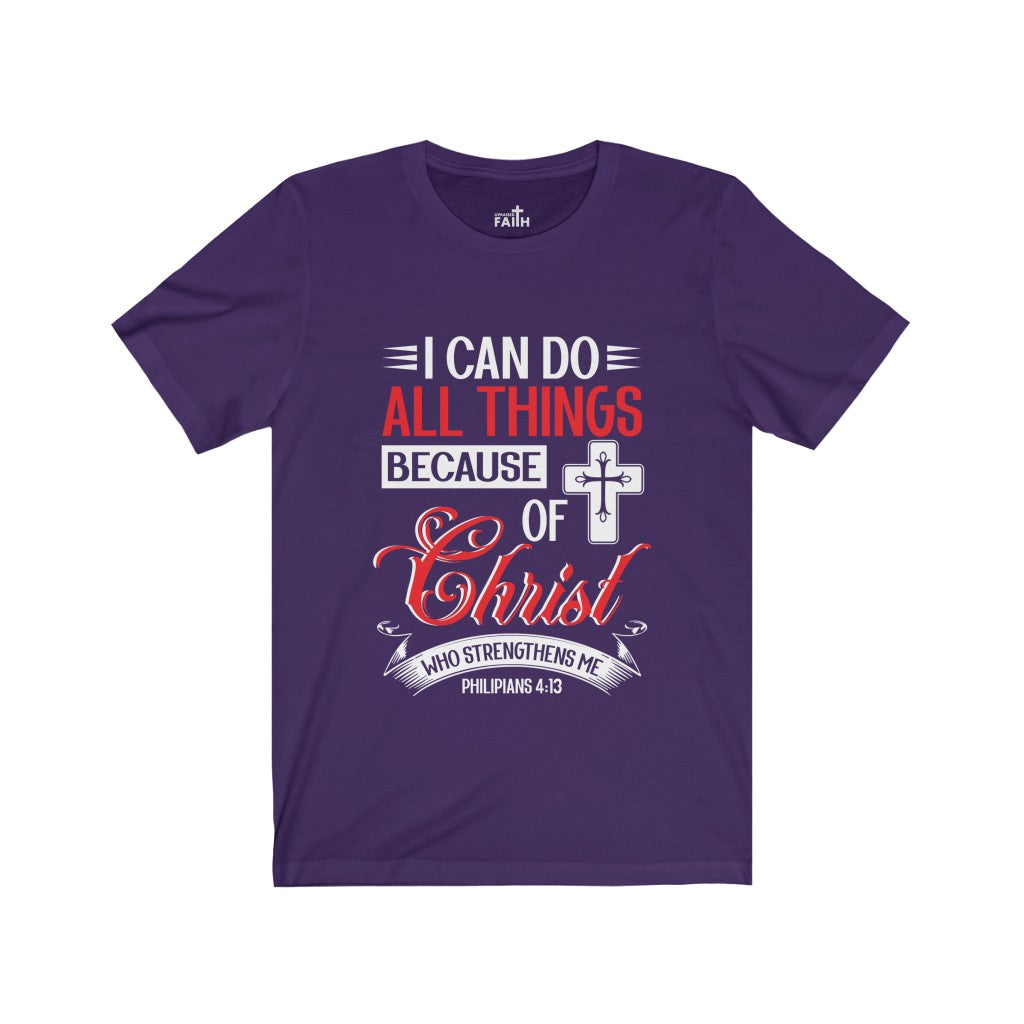 "I can do all things..." – Short Sleeve Jersey Tee - Up Raised Faith