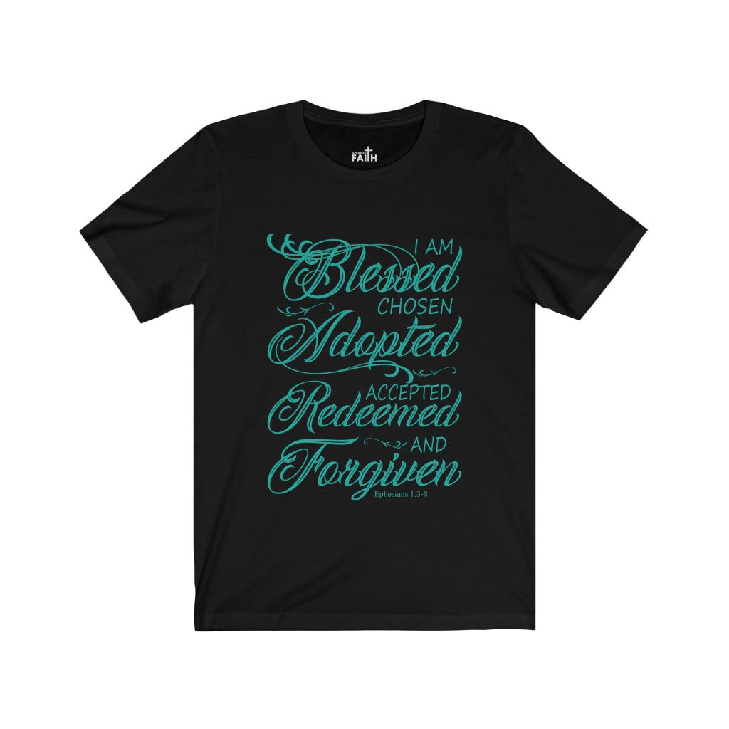 "Iam Blessed" – Short Sleeve Jersey Tee - Up Raised Faith