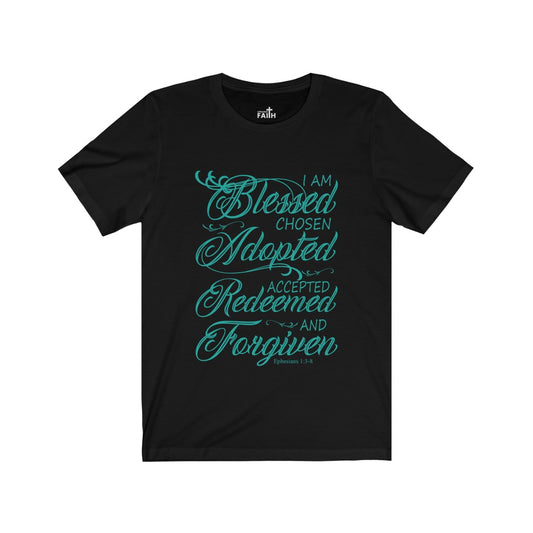 "Iam Blessed" – Short Sleeve Jersey Tee - Up Raised Faith