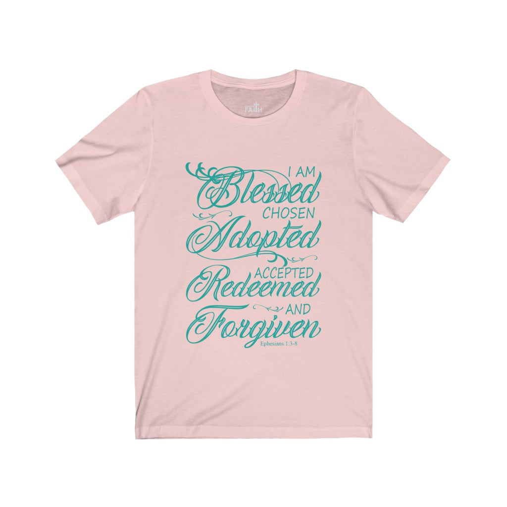 "Iam Blessed" – Short Sleeve Jersey Tee - Up Raised Faith