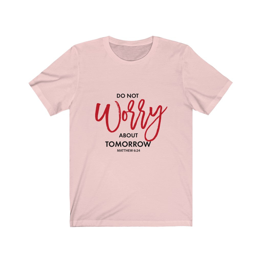 "Do not worry..." – Women's Short Sleeve Jersey Tee - Up Raised Faith