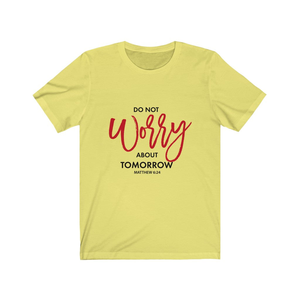 "Do not worry..." – Women's Short Sleeve Jersey Tee - Up Raised Faith