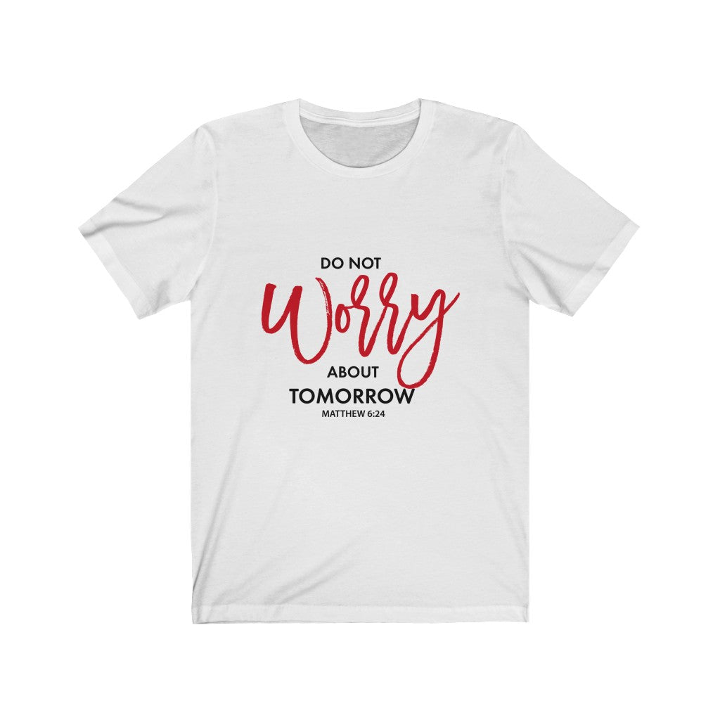 "Do not worry..." – Women's Short Sleeve Jersey Tee - Up Raised Faith
