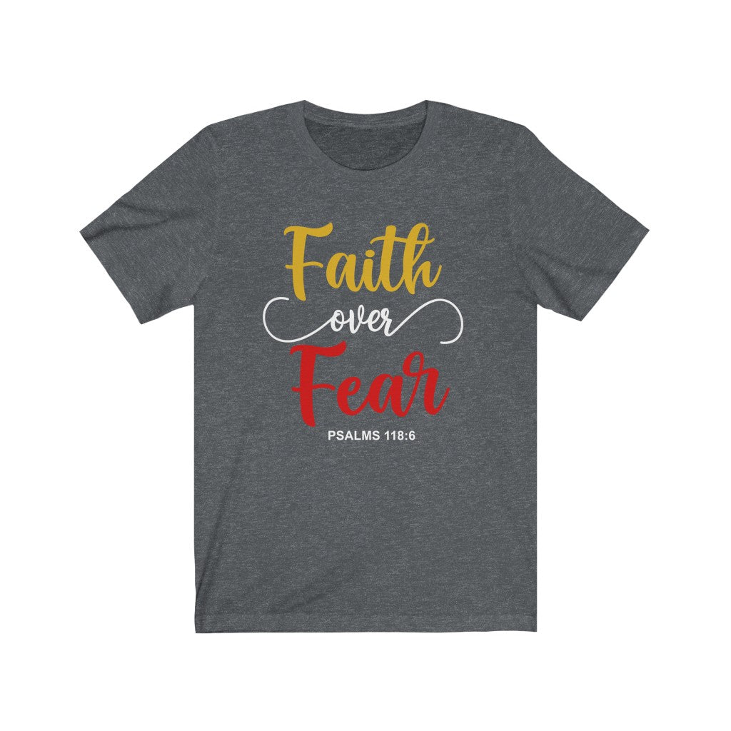 "faith over fear" WOMEN Short Sleeve Tee - Up Raised Faith